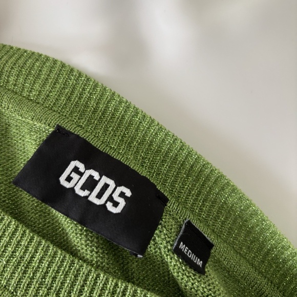 GCDS Printed Logo Cropped Sweater Long Sleeve Sz Medium 100% Authentic❤️ - Picture 11 of 12